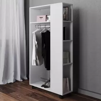 Вешалка напольная с полками пассаж, 800х250х1460, белый