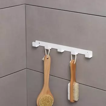 Вешалка настенная лофт, 5 крючков, цвет белый