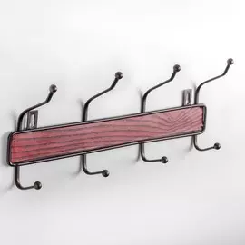 Вешалка настенная на 4 двойных крючка доляна