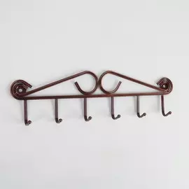 Вешалка настенная на 6 крючков доляна