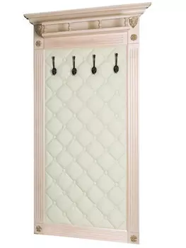 Вешалка в прихожую Сильвия Н3 экокожа молоч./белый ясень