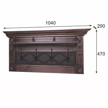 Вешалка в прихожую Сильвия Н5 экокожа корич./тем.-корич.