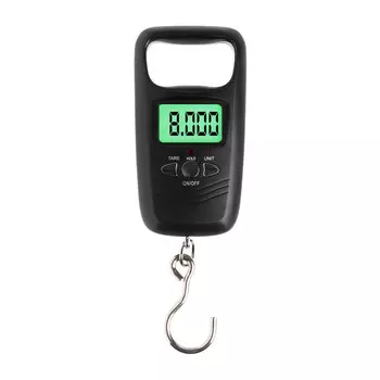 Весы-безмен luazon lvu-07, электронный, до 50 кг, точность до 10 г, подсветка, черный