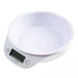 Весы кухонные luazon lvkb-501, электронные, до 5 кг, чаша 1.3 л, белые