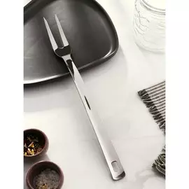 Вилка для мяса доляна everyday, h=373 см, толщина 3 мм, нержавеющая сталь, серебристая