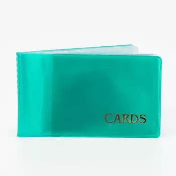 Визитница, 18 карт, цвет зеленый