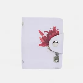 Визитница на кнопке, 28 карт, цвет белый