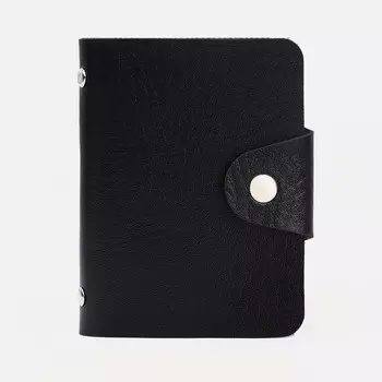 Визитница на кнопке, 12 карт, цвет черный