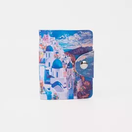 Визитница на кнопке, 28 карт, цвет синий