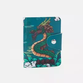 Визитница на кнопке, 10 листов, цвет зелёный