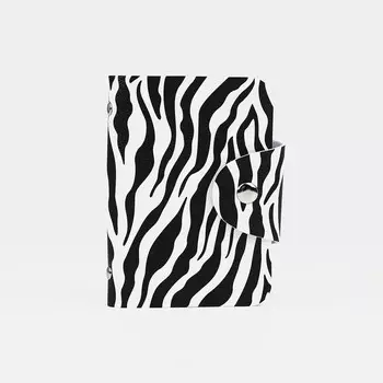 Визитница на кнопке, 24 карты, цвет белый/черный