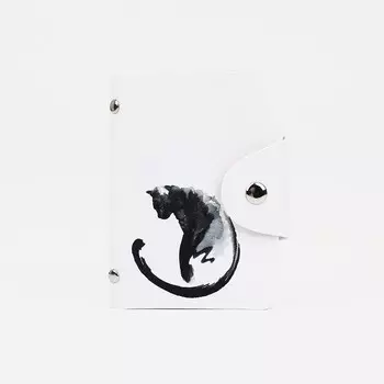 Визитница на кнопке, 24 карты, цвет белый