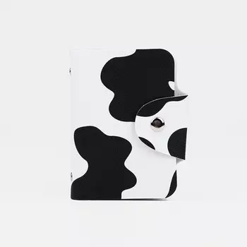 Визитница на кнопке, 24 карты, цвет белый/черный