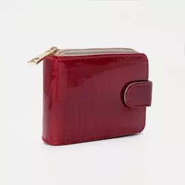 Визитница на молнии, 11 картхолдеров, цвет красный