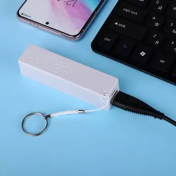 Внешний аккумулятор luazon pb-03, 2200 мач, usb, 1 а, крепление кольцо, белый