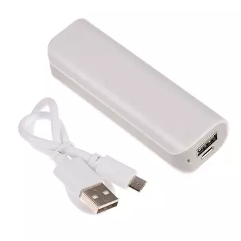 Внешний аккумулятор luazon модель pb-08, 2200 мач, usb, 1 а, провод в комплектебелый