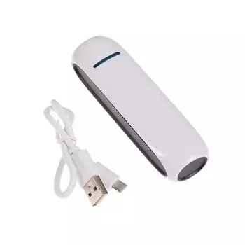 Внешний аккумулятор luazon pb-07, 2200 мач, usb, 1 а, провод в комплекте, бело-черный