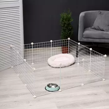 Вольер 12 секций, металлический, 10510535 см, (звено 3535 см), белый