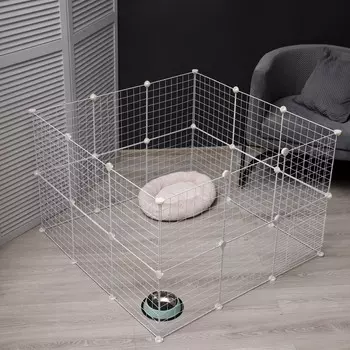 Вольер 24 секции металлический, 21021035 см, (звено 3535 см), белый