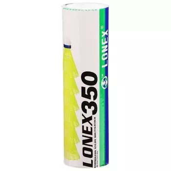Волан lonex 350, нейлон, 4 г, набор 6 шт, цвет белый