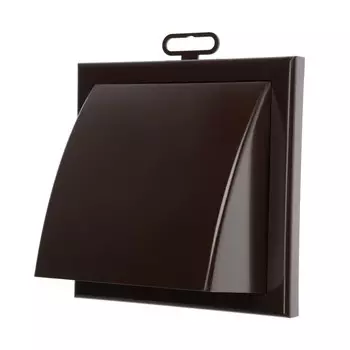 Выход стенной zein, 155х155 мм, с фланцем d=100/125/55х110 мм, с обр. клапаном, коричневый