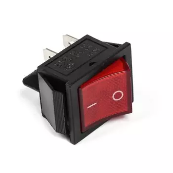 Выключатель 1 клавишный, с подсветкой, красный, 16 а