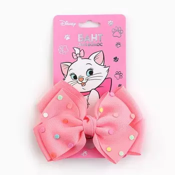 Бант для волос на заколке школьный, 11.5 см, кошечка мари