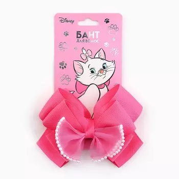 Бант для волос на заколке школьный, 11 см, кошечка мари