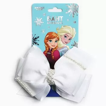 Бант для волос на заколке школьный, 11 см, холодное сердце