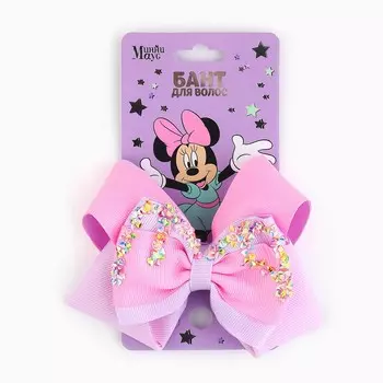 Бант для волос на заколке школьный, 12 см, минни маус