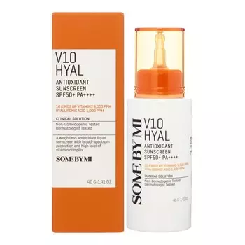 Выравнивающий тон кожи солнцезащитный крем с гиалуроновой кислотой и комплексом витаминов 40мл