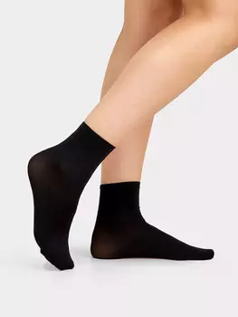 Высокие женские полиамидные носки черного цвета