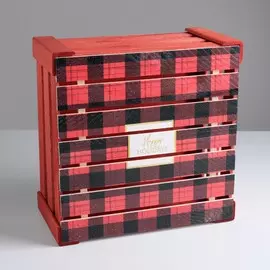 Ящик деревянный happy new year, 30 × 30 × 15 см