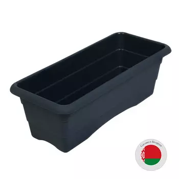 Ящик для цветов, 40 16 14 см, 6 л, графит