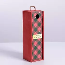 Ящик под бутылку happy new year, 11 × 33 × 11 см