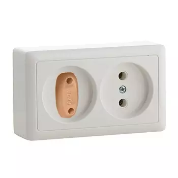 Заглушка для розетки, цвет бежевый, набор 6 шт.