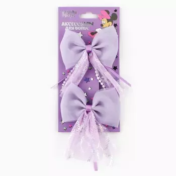 Заколка для волос, 2 шт., бант 7.5 см, минни маус