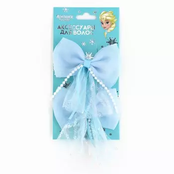 Заколка для волос, бант 7.5 см, 2 шт, холодное сердце