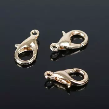 Замок-карабин (набор 10 шт.), 127 мм, цвет золото