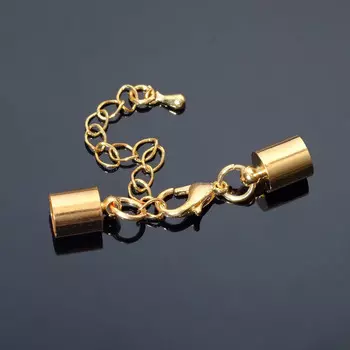 Замок карабин 5 шт. 127 мм, с удлинителем и обжимными круглыми концевиками 117 мм, внутренний 6.5 мм