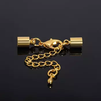 Замок-карабин (набор 5 шт.), 127 мм с удлинителем и обжимными круглыми концевиками 95 мм (внутр. 4 мм)