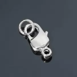 Замок-карабин родированный, 12мм, цвет серебро