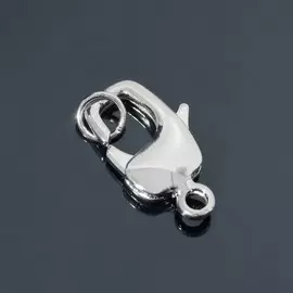 Замок-карабин родированный, 20мм, цвет серебро