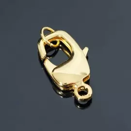 Замок-карабин родированный, 20мм, цвет золото