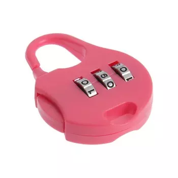 Замок навесной кодовый тундра, насыщенно-розовый