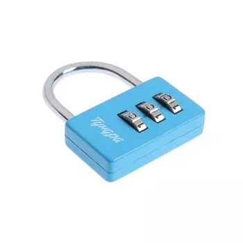 Замок навесной кодовый тундра zk004, синий