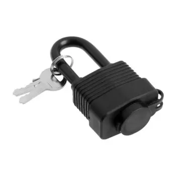 Замок навесной lockland, 40 мм, влагозащищенный, длинная дужка, 2 ключа, цвет черный