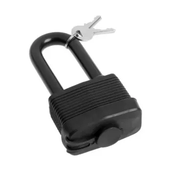 Замок навесной lockland, 65 мм, влагозащищенный, длинная дужка, 2 ключа, цвет черный