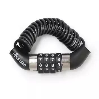 Замок навесной велосипедный lockland, пружинный, 3х1200 мм, кодовый замок