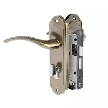 Замок врезной lockland rd001, с ручкой, 3 ключа, цвет бронза